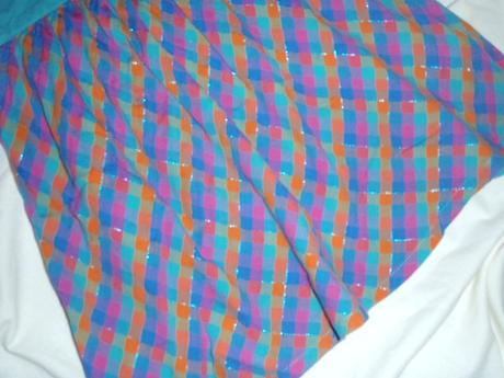 Lehounký vzdušný tyrkysový káro topík, h&m,122