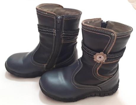 Dětské černé kožené kozačky, zn.protetika, vel.27, protetika,27