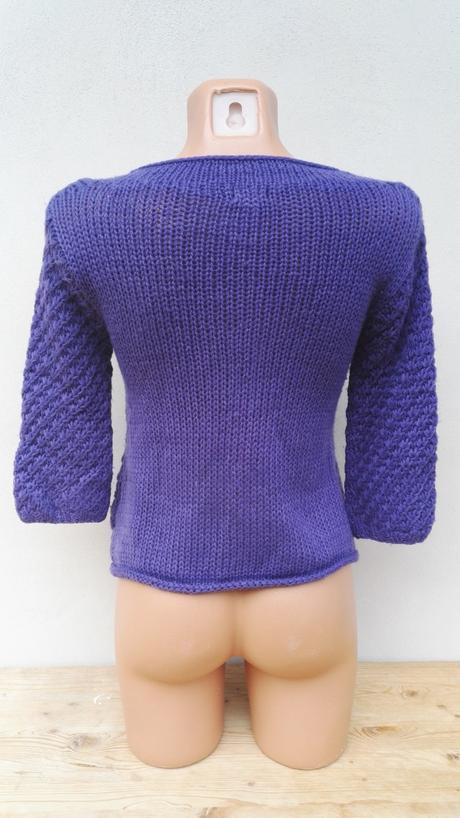 Fialový svetřík kardigan h&m - vel.170/m, h&m,m