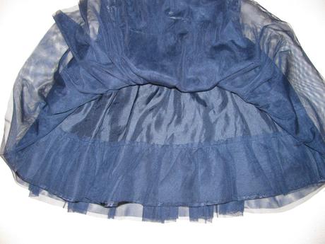 Luxusní, tmavě modré,tylové šaty-jasper conran, 98