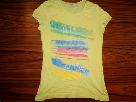 Žluté tričko s duhovou aplikací, s.oliver,164