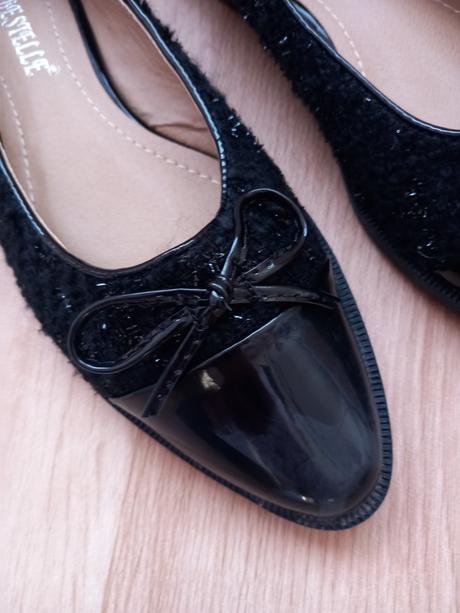 09 - černé brokátové baleríny vel. 39 - n.o.v.é, 39