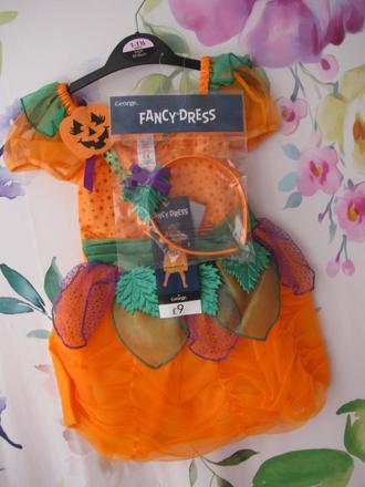 Karnevalový kostým šaty s čelenkou- dýně-halloween, 