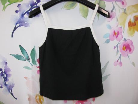 Crop top pružné řádkované letní tričko h&m, h&m,164