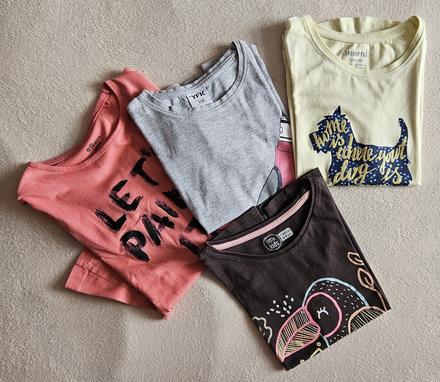 4x dívčí tričko (3x krátké, 1x dlouhé) vel.128-134, 128