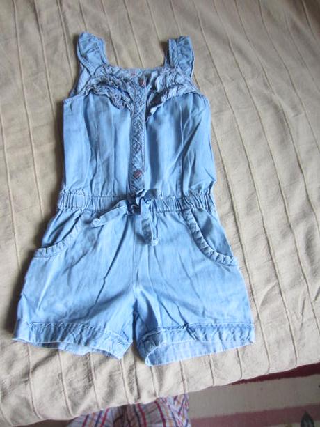 Peckovní džínový overal s volánkama, ladybird,116