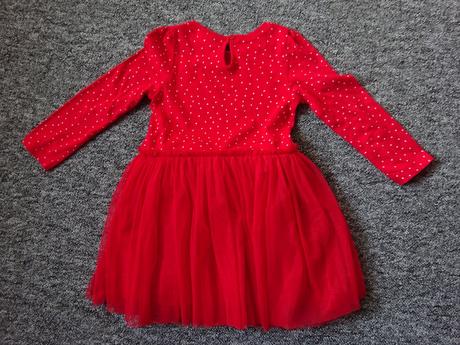 Červené šaty s vánočním motivem, vel. 92, 92