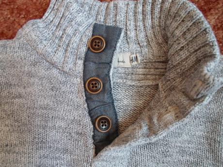 Šedý teplý svetr svetřík, h&m,122