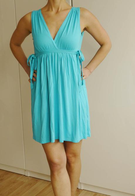 Mini saty / tunika tyrkysove barvy vel. s zara, mango,s