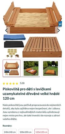 Prodám pískoviště 120x120, 