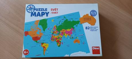 Puzzle mapy - svět - 82 dílů, 