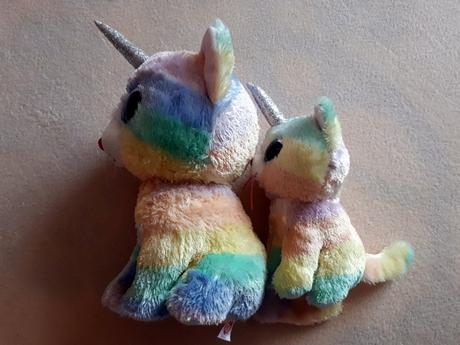 Ty heather, dvě plyšové duhové kočičky - 15 a 20cm,