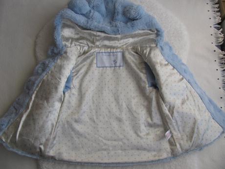 Kožešinová modrá bundička s kapucí, tu,98