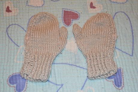 Pletené rukavičky, palčáky vel. cca 74, 74