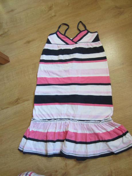 Bavlněné letní pruhované šaty, šatičky, h&m,122