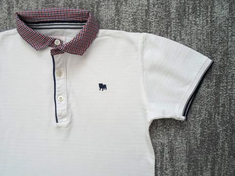 Bílé tričko triko s límečkem polo, 146