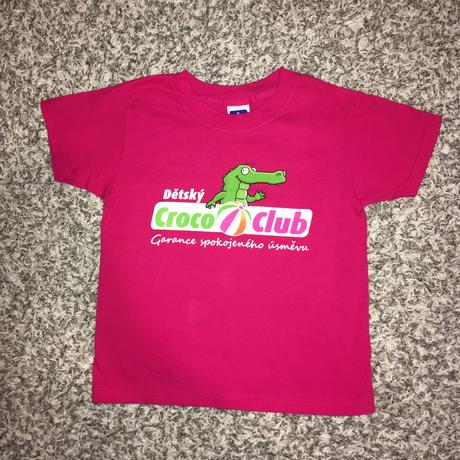 Růžové tričko s krokodýlem (vel.116), 116