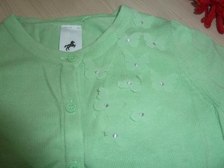 Basic lehký svetřík na knoflíky s motýlky štěpa, c&a,116