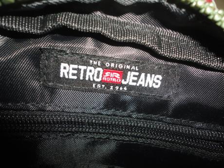 Crossbody maskáčová taška retro jeans,