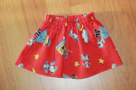 Sukně mini - červená, obrázky, vel. 80-86, 80