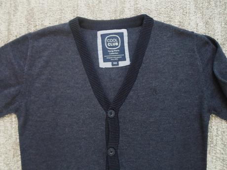 Modrý svetr svetřík knoflíčky, coolclub,140