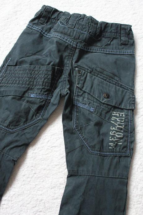 Plátěné tmavě modré kalhoty sportovní, next,110