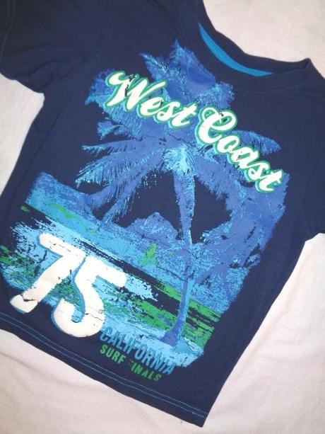 Luxusní modrofialové tričko s palmou, okay,116