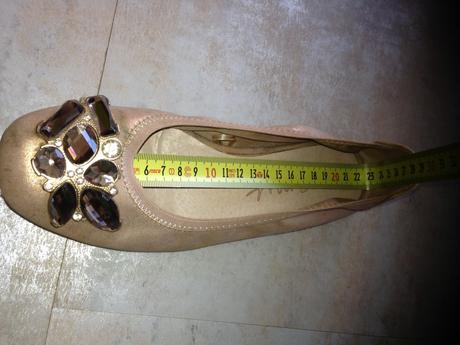 Zlatavé baleríny next vel. uk 4, vel.36,5 kamínky, next,36