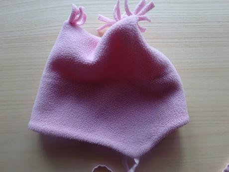 Zimní fleesová růžová čepice, vel. 74/80, 74