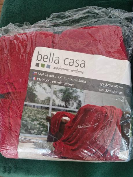 Červená deka na dvoupostel 220x240,