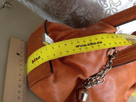 Kabelka a pásek coccinelle vintage oranžová kůže,