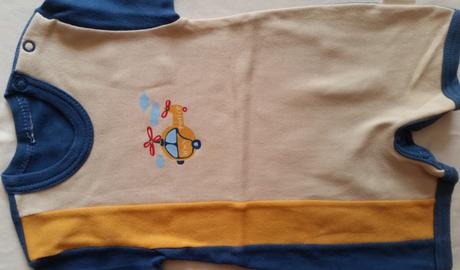 Letní bavlněný overal s krátkým rukávem, vel.74, kenguru gold,74