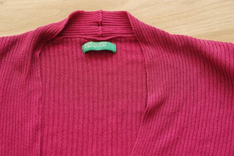 Benetton svetrik zebrovany fuchsiovy kratkym rukav, benetton,34