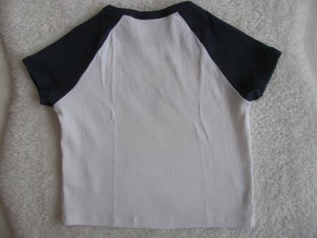 Crop top bavlněné řádkované tričko h&m, h&m,140