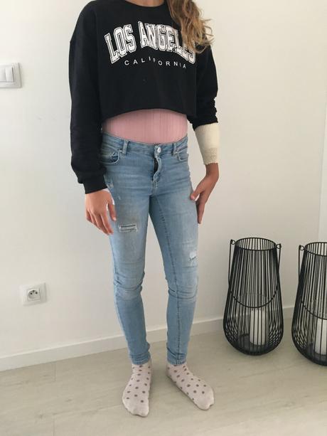 2 ks crop top/mikina shein (11 - 12 let), 152