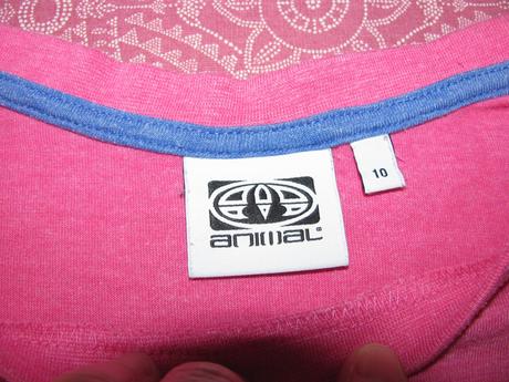 Dámské sytě růžové tričko s našitým nápisem, animal,l