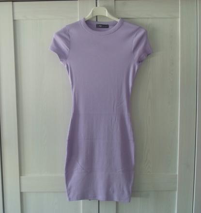Fialové šaty krátký rukáv, new yorker,xs