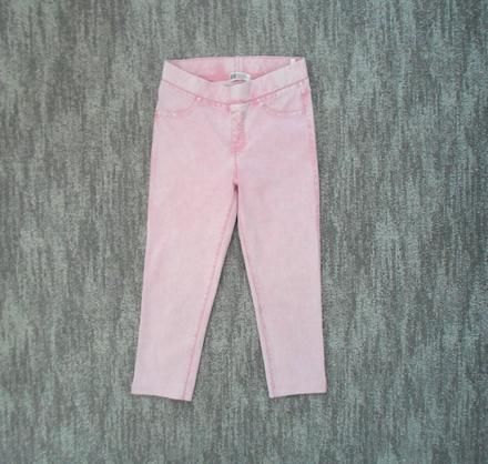Růžové legíny tregíny džegíny kalhoty skinny 3/4, h&m,158