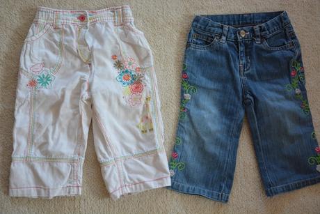 Bílé kalhoty s žirafou a rifle s kytičkama, gap,80