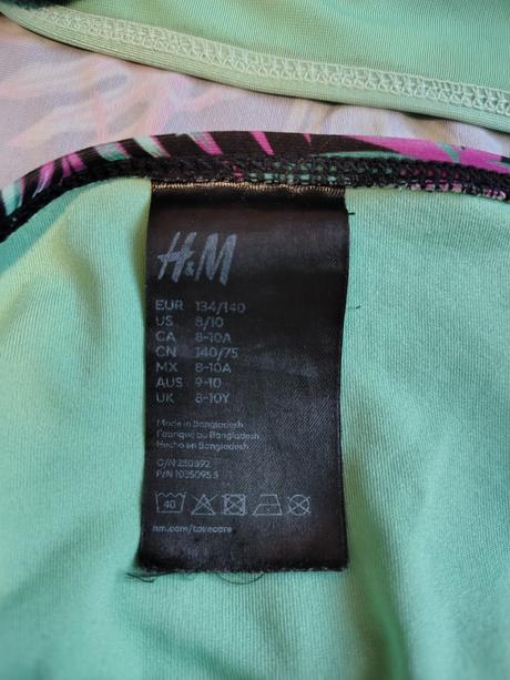 Dívčí dvojdílné plavky h&m 134/140 jungle, h&m,134