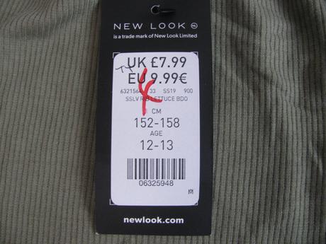 Khaki pružné tričko crop top, new look,158