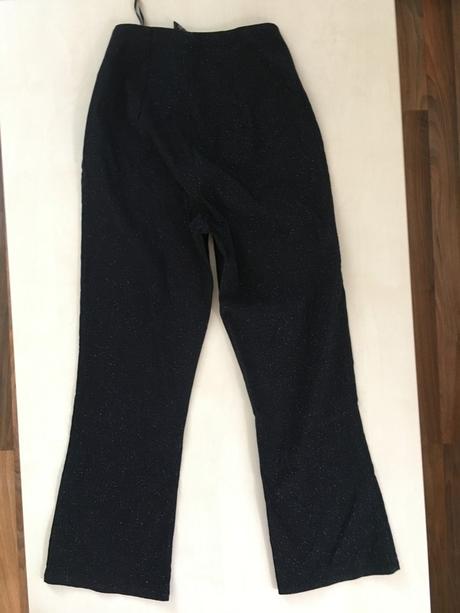 Černé kalhoty se stříbrným třpytem, vel xs/s, scr, xs