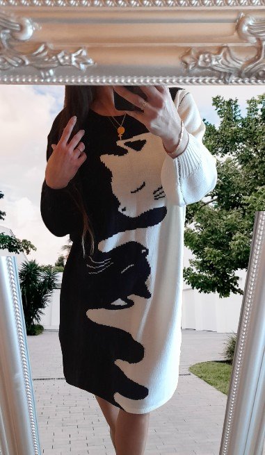 Shein kočičí svetrové šaty, xl