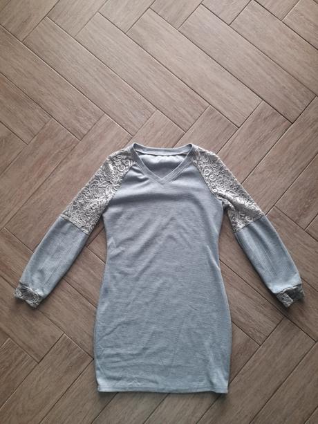 Šedé úpletové šaty zn. shein, vel. xs, xs