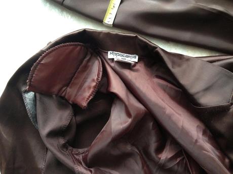 Hnědý kostým saténové sako kalhoty mašle vel.36, s, s