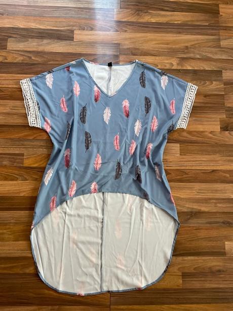 Peříčková tunika s dlouhým zadním dílem, vel xl,, xl