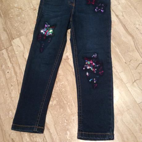 Strečové džíny zdobené flitry zn. next, next,116