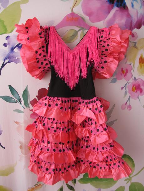 Karneval-růžové šaty španělská tanečnice, 