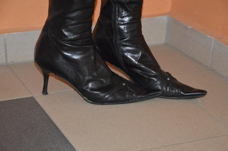 Italské kozačky s vysokým podpadkem, vel. 37, 37