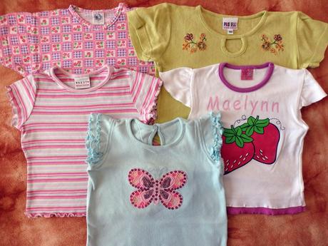 5x pěkné tričko s krátkým rukávem, 86